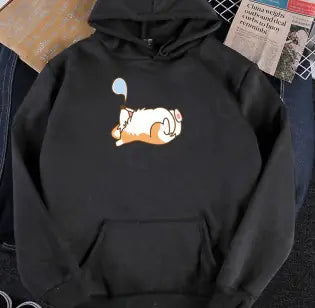 Loose Printed Round Neck Sweater for Men and Women