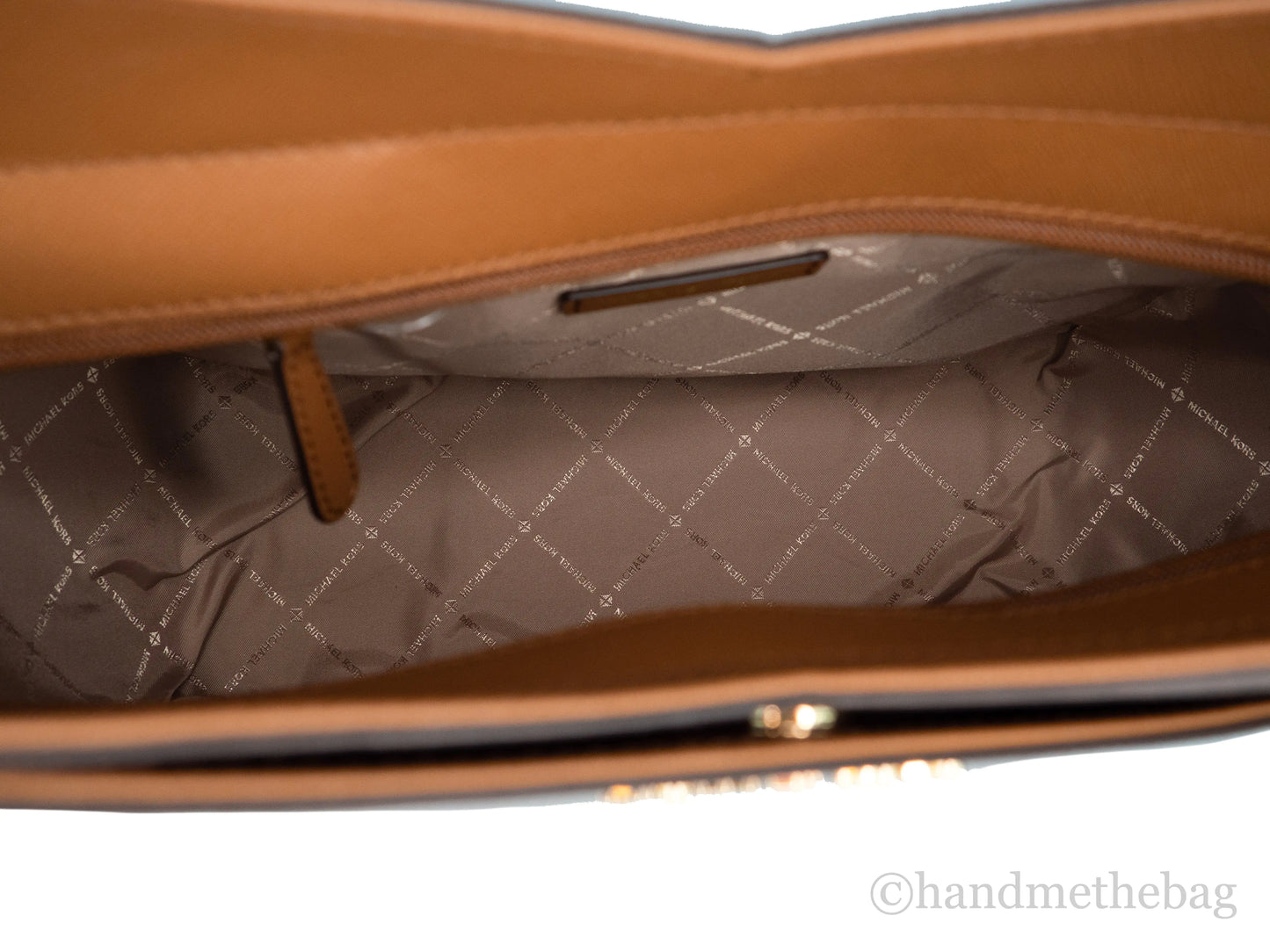 Michael Kors Jet Set Brown Signature X Cross Chain Tote