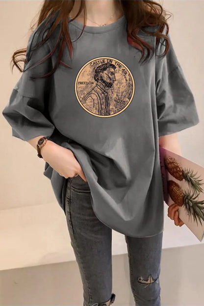 Loose-Fit Women's Short Sleeve T-Shirt - Korean Style