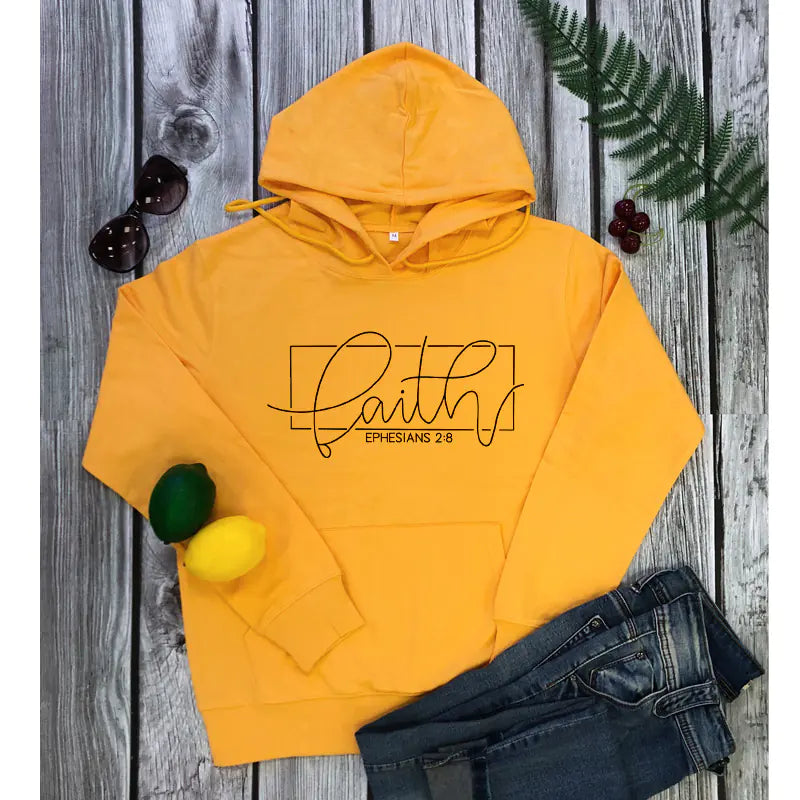 Women's Alphabet Hooded Sweatshirt with Pockets