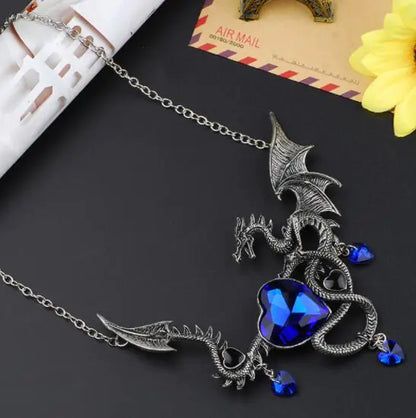 "Necklace with Dragon Gemstone Design"