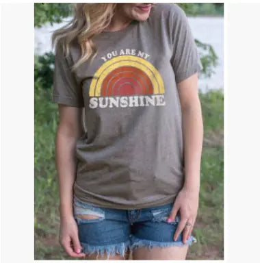 You Are My Sunshine Rainbow Crew Neck T-Shirt