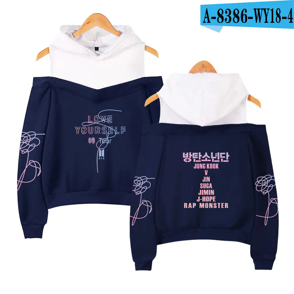 BTS New Album Hoodie with Shoulder Cutouts