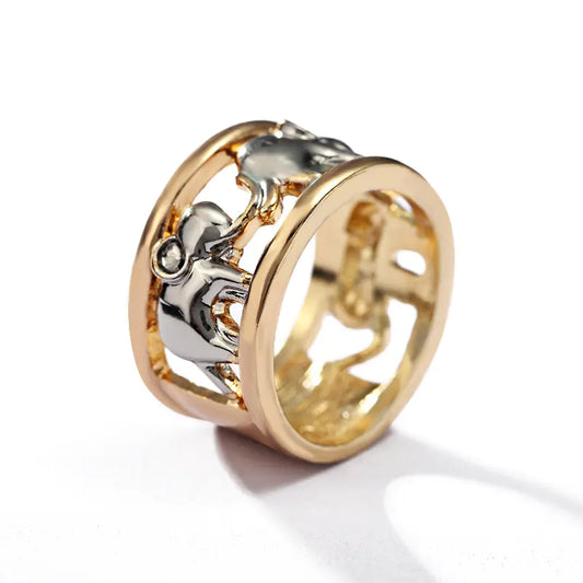 Multicolored Vintage Elephant Ring in Solid Colors