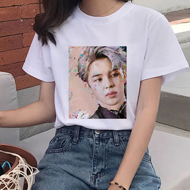 2020 Summer Women's T-Shirt with Boy Print Design