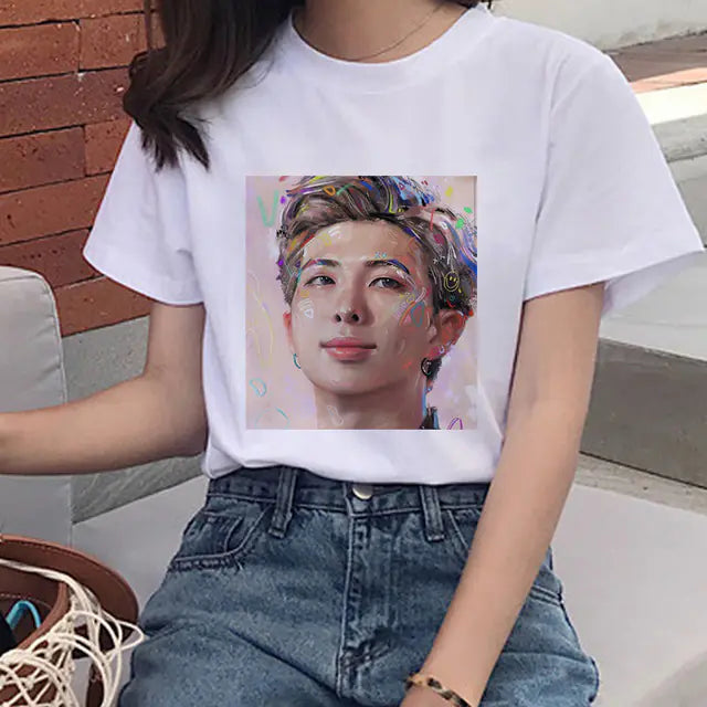 2020 Summer Women's T-Shirt with Boy Print Design