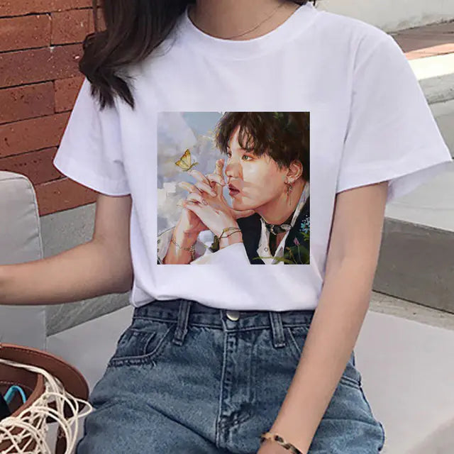 2020 Summer Women's T-Shirt with Boy Print Design