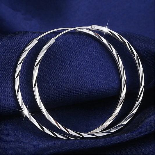 Stylish 925 Silver Hoop Earrings for Women