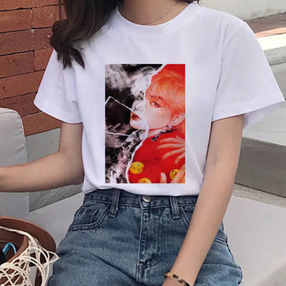 2020 Summer Women's T-Shirt with Boy Print Design