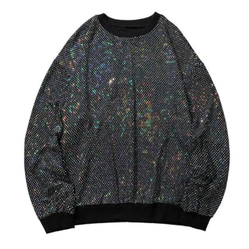 Korean Long Sleeve Sequined T-Shirts for Men