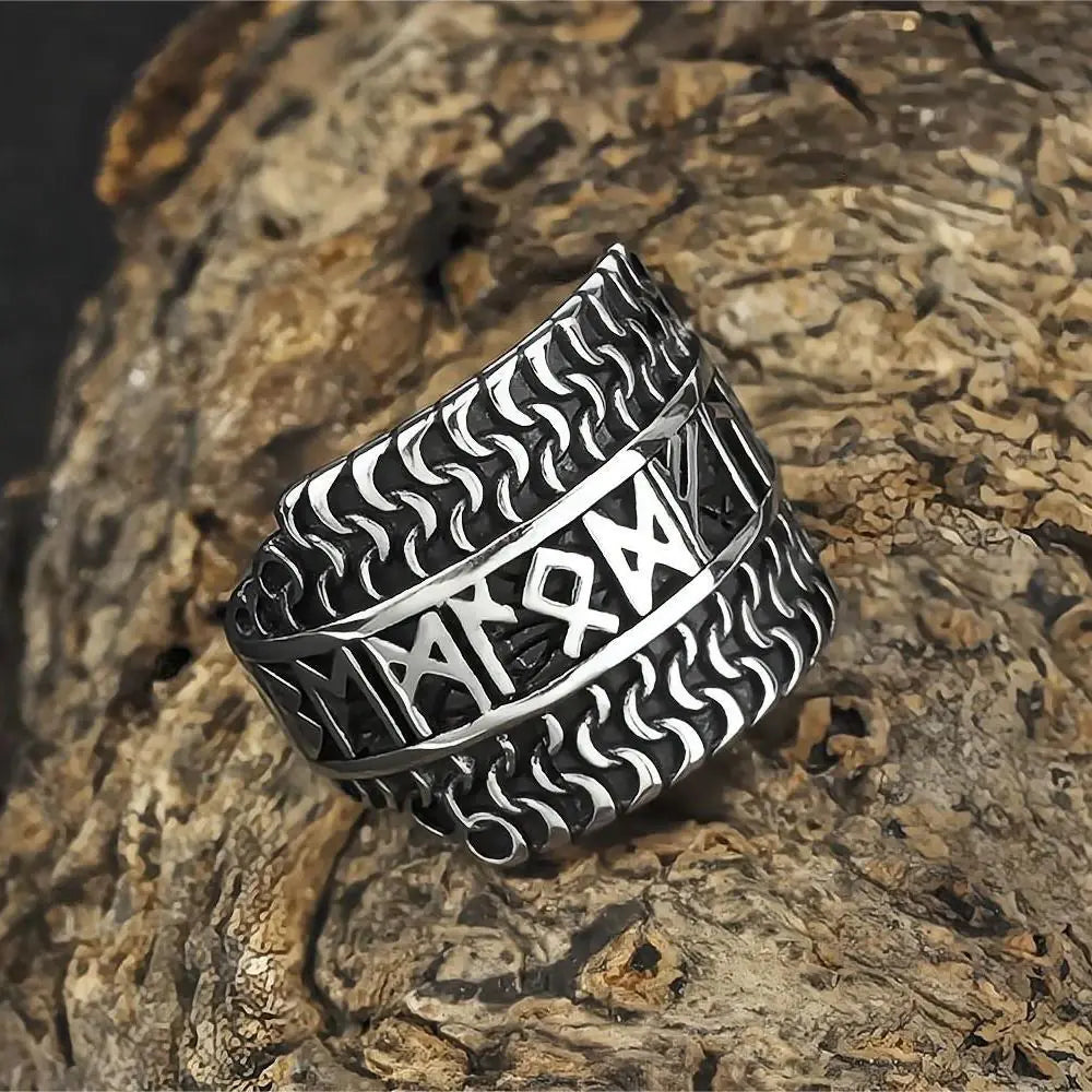 Retro Stainless Steel Ring - European and American Style