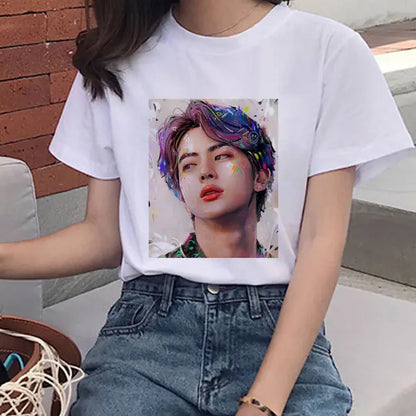 2020 Summer Women's T-Shirt with Boy Print Design