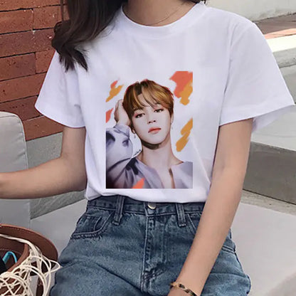 2020 Summer Women's T-Shirt with Boy Print Design