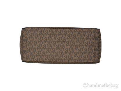 Michael Kors Jet Set Brown Signature X Cross Chain Tote