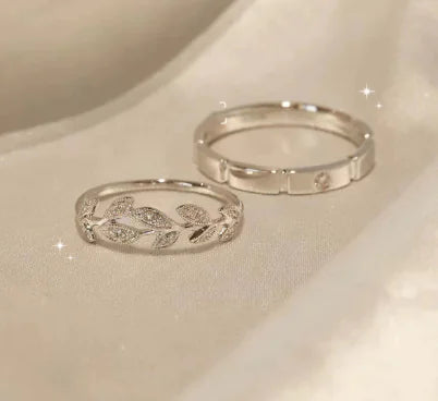 Sterling Silver Couple Rings for Wedding or Valentine's Day